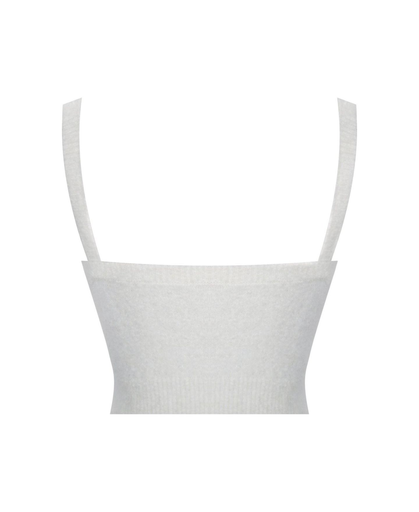 Женский топ Miss Circle Selene White Wool-Blend Ribbed Knit V-Neck, цвет: Белый — фото 2