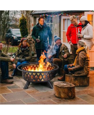 Rounded Outdoor Iron Fire Pit Wood Burning Heating for Bonfire