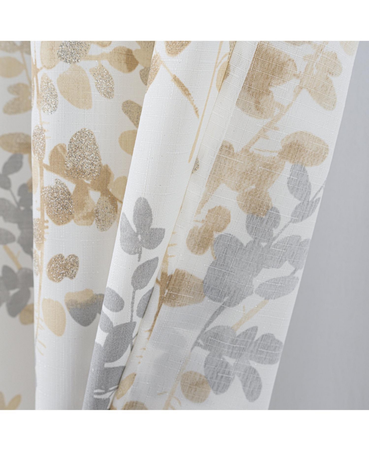 Olivia Gray 100% Polyester 140 Gsm Aiden Printed Textured Grommet Curtain Panel