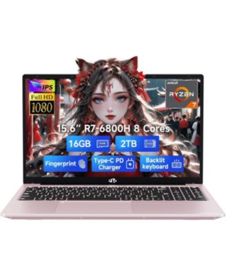 15.6" IPS FHD-Gaming-Laptop, 8 Cores AMD Ryzen 7 6800H 16GB DDR5 RAM 2TB SSD 4.7GHz Fingerprint 100W