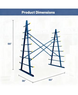 Adjustable Bar Pipe Storage Rack, 7 Levels