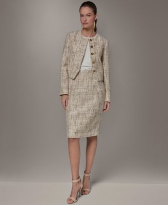 Petite Button-Front Cropped Jacket