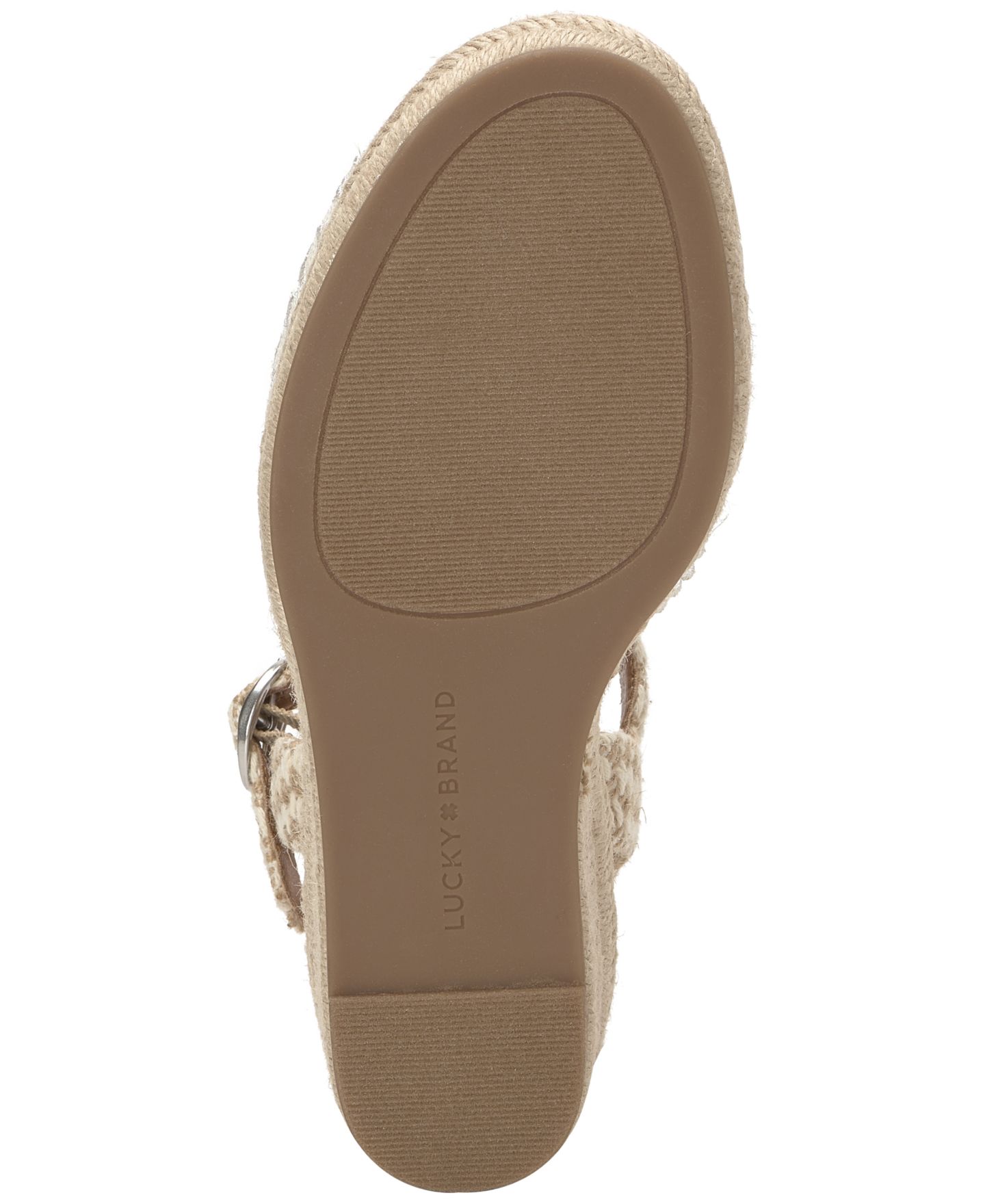 Женские сандалии Lucky Brand Coyna Floral Lace Espadrille Wedge, цвет: Белый льняной — фото 5