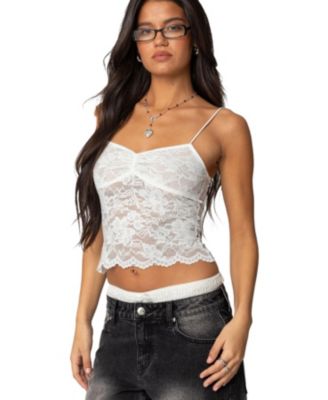 Women's Rut Sheer Lace Tank Top