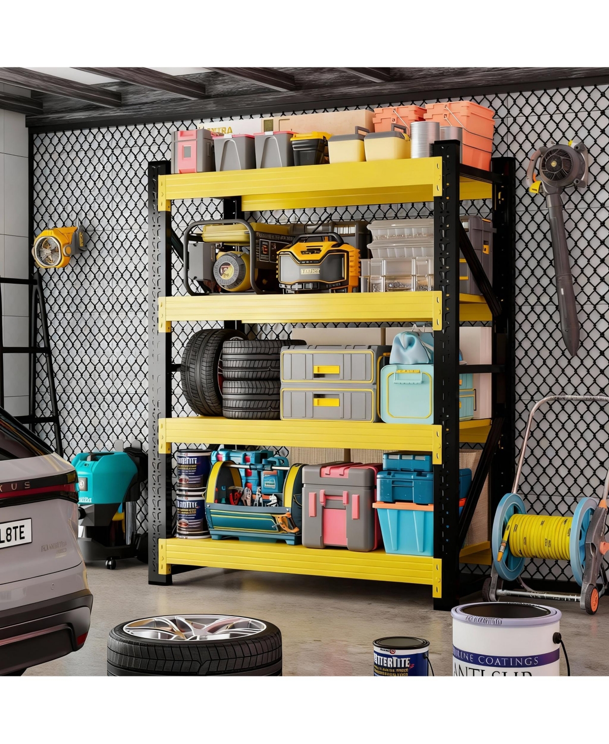 Yigii Metal Garage Shelving, Adjustable, Easy Assembly