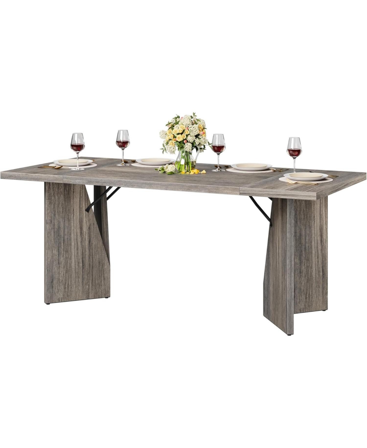 gaomon Dining Room Table 6 Inch Rectangular Kitchen Table Dining Room Furniture with Sturdy Frame Thickened Long Tabledesk and Dinner Desk