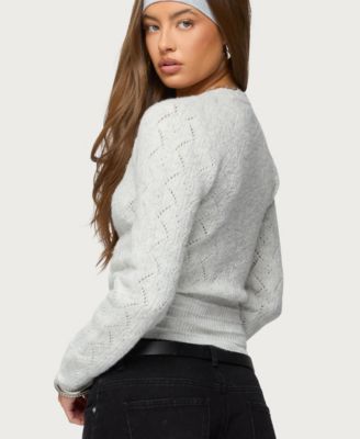 Women's Janine Pointelle Knit V Neck Top