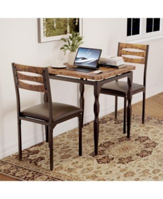 Dining Table Set for 2 Dining Table and Chairs Set of 2 3 Piece Dining Table Set with Spiral Table Legs for Small Spaces Kitchen Apartment