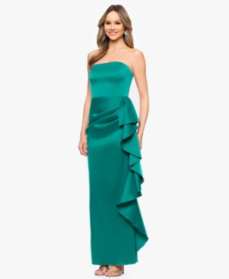 Women's Strapless Ruffle Detail Gown