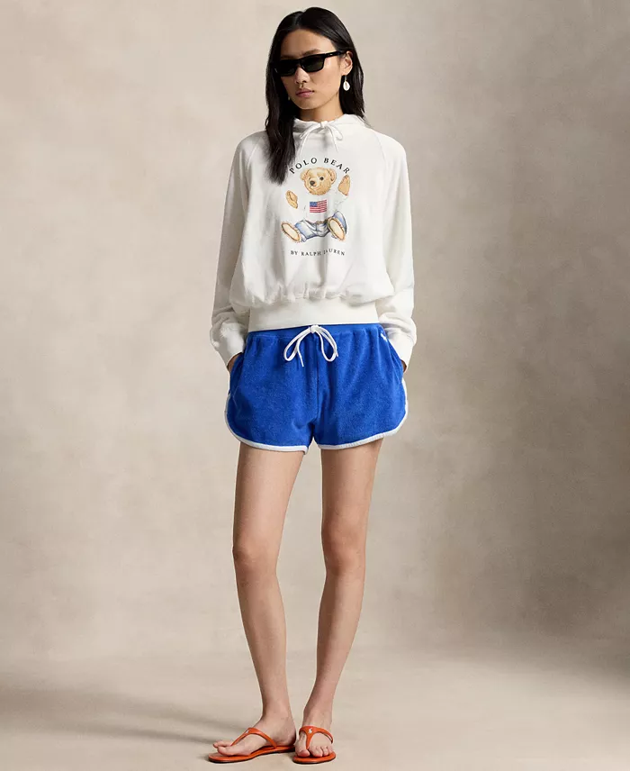 Women's Drawstring Hood Raglan Sleeve Sweatshirt - thumbnail 2