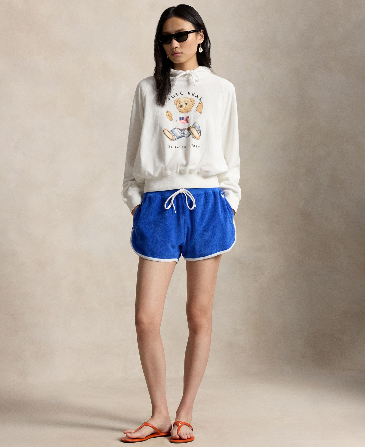 Women's Drawstring Hood Raglan Sleeve Sweatshirt