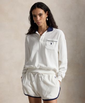 Women's Long-Sleeve Collared Polo Shirt