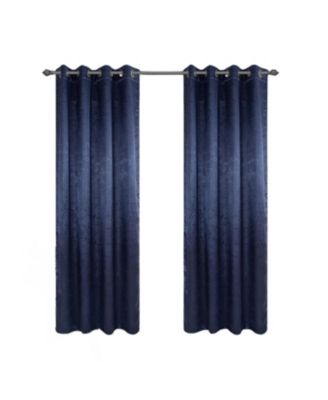 100% Polyester 200 GSM Arlo Embossed Blackout Grommet Curtain Panel 54" x 90" Navy