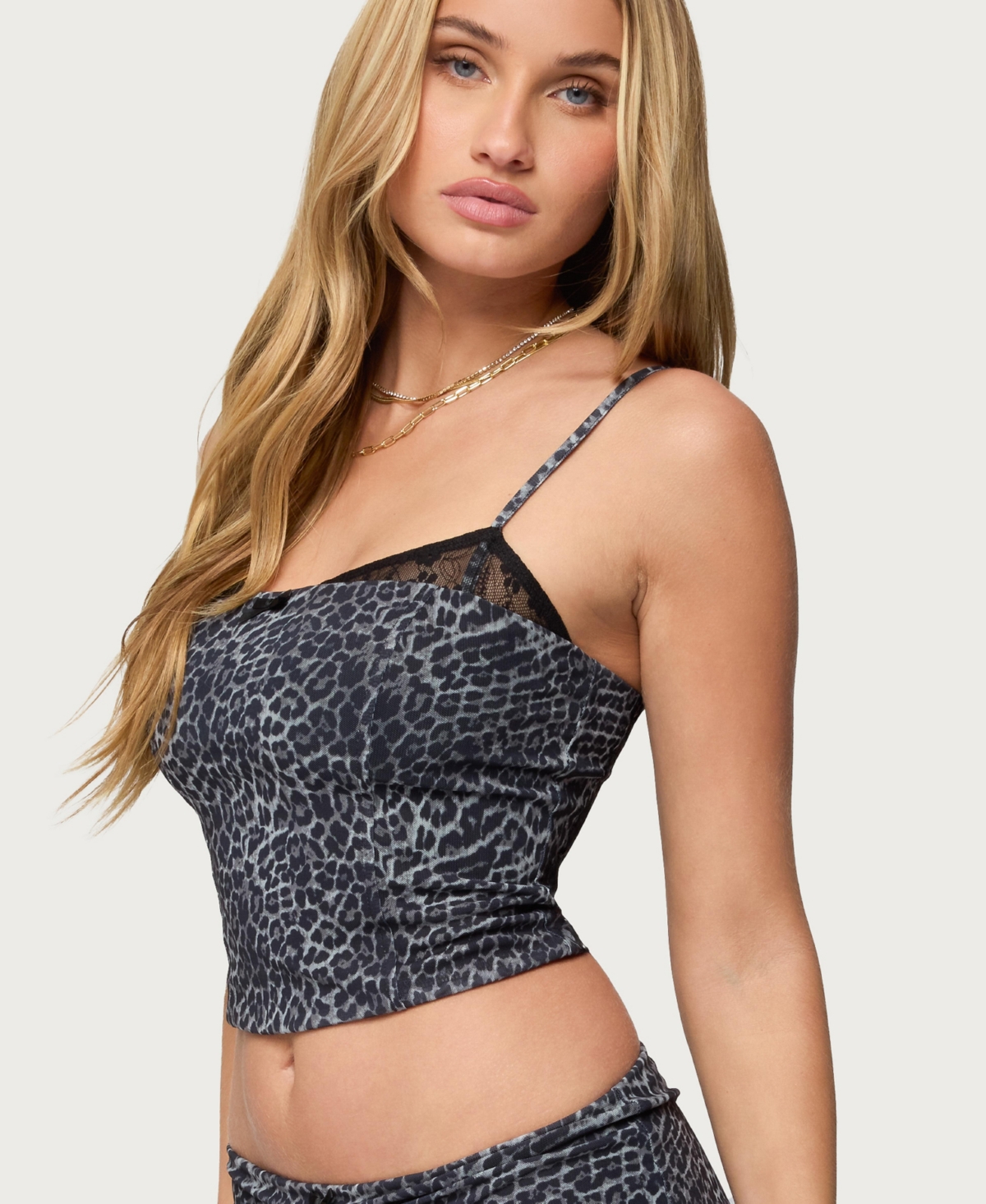 Women's Edin Leopard Print Mesh Bra Top