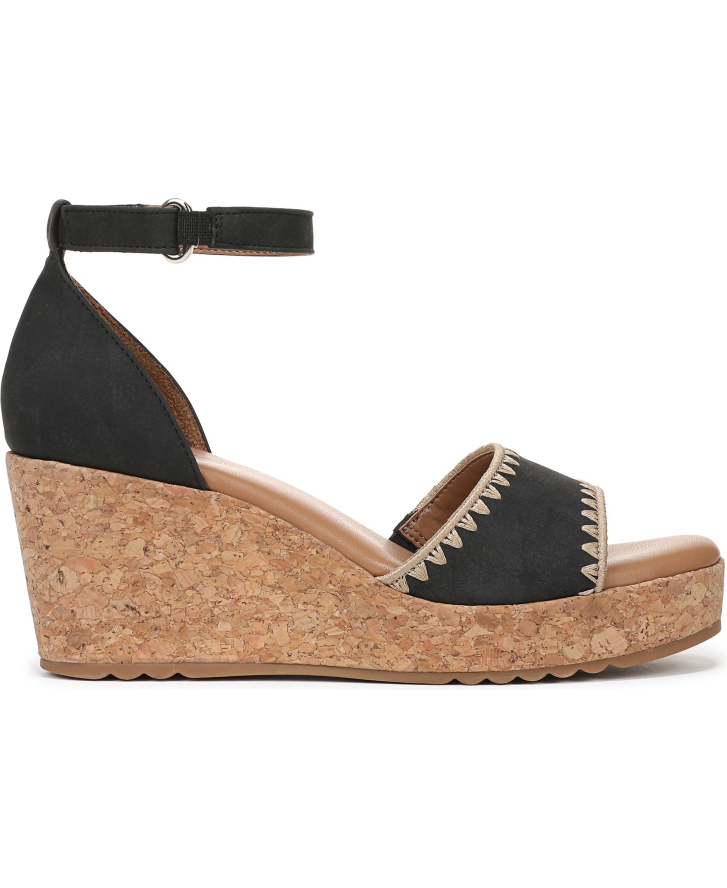 Женские сандалии Naturalizer Olly 3 Ankle Strap Espadrille, цвет: Чёрная искусственная кожа — фото 2
