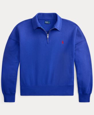 Women's Spread Collar Long-Sleeve Quarter-Zip Sweatshirt