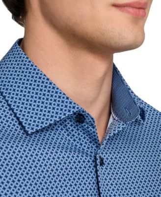 Men's Performance Stretch Tile Print Dress Shirt