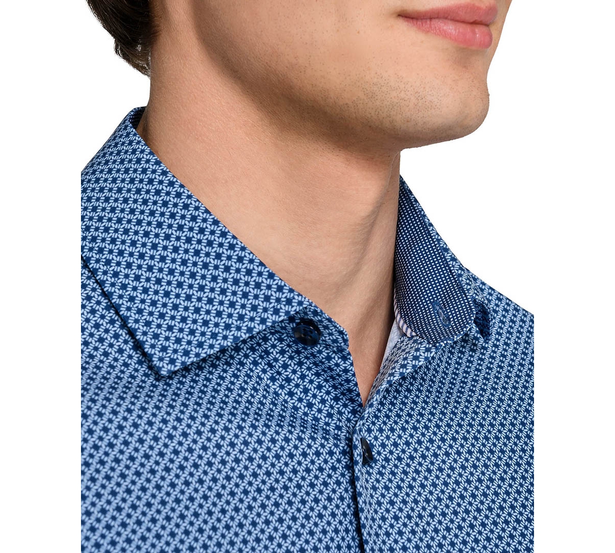 ConStruct Men's Performance Stretch Tile Print Dress Shirt