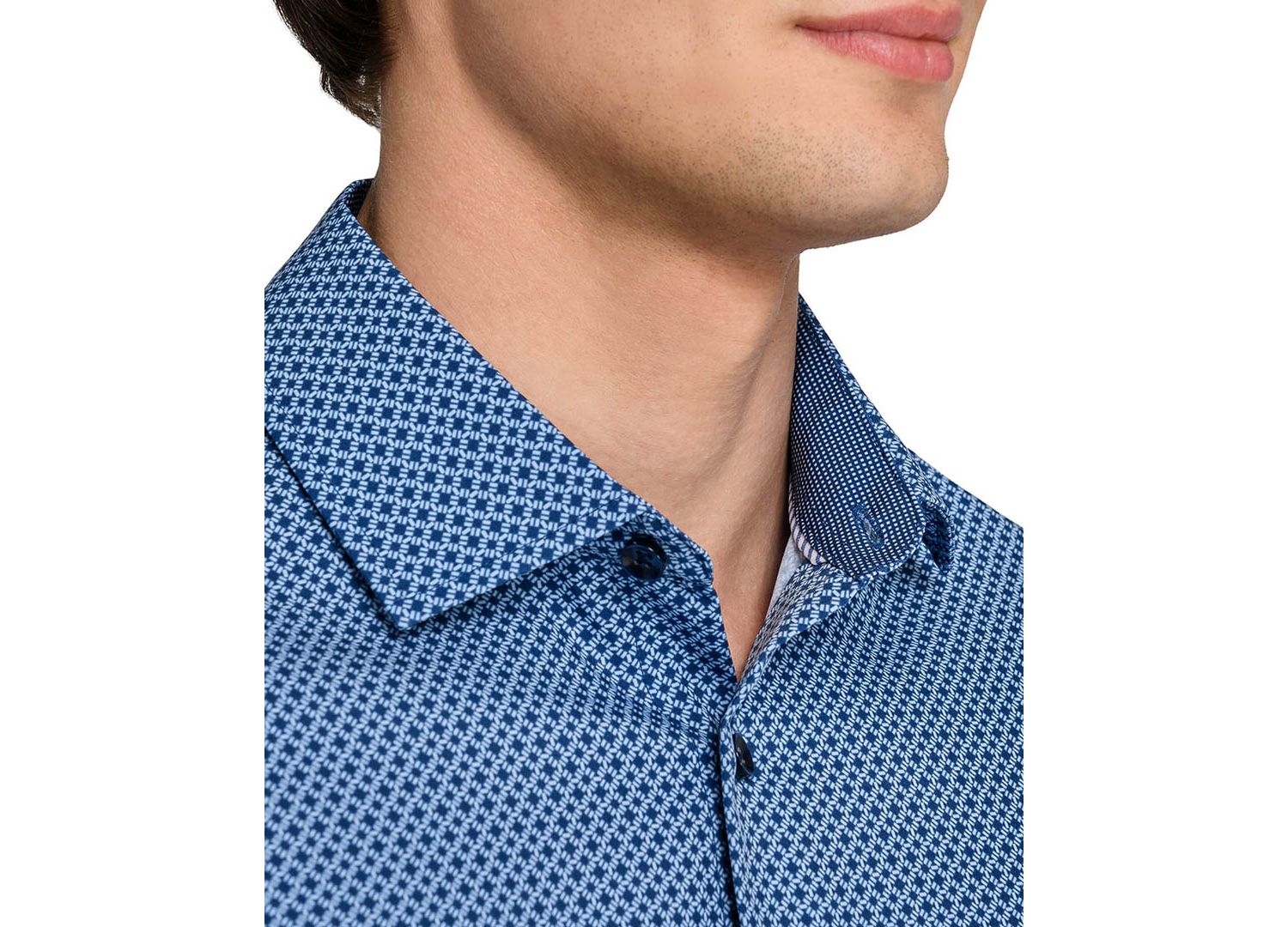 Men's Performance Stretch Tile Print Dress Shirt