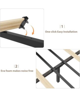 Full Teddy Fleece Bed Frame with 2 Drawers, Upholstered Platform, Adjustable Headboard