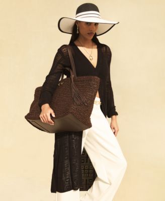 Women's Geometric-Knit Duster Cardigan