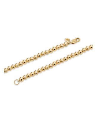 4mm Beaded Ball Chain Bracelet in Sterling Silver, Medium 7.5