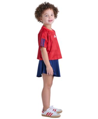 Girls' 2T-6X Short-Sleeve Top & Skort, 2-Piece Set