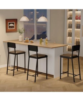 Dining Chairs Set of 2 Upholstered PU Dining Chairs Curved Backrest Modern Dining Room Chairs Kitchen Chairs with 26IN Metal Legs and Sturdy