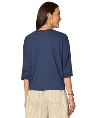 Women's Embroidered Crew Neck Top