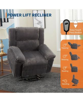 Power Lift Recliner Chair - Heat and Massage, Electric Lift Plush Recliner with Soft Padded Seat, Back Support & Armrests
