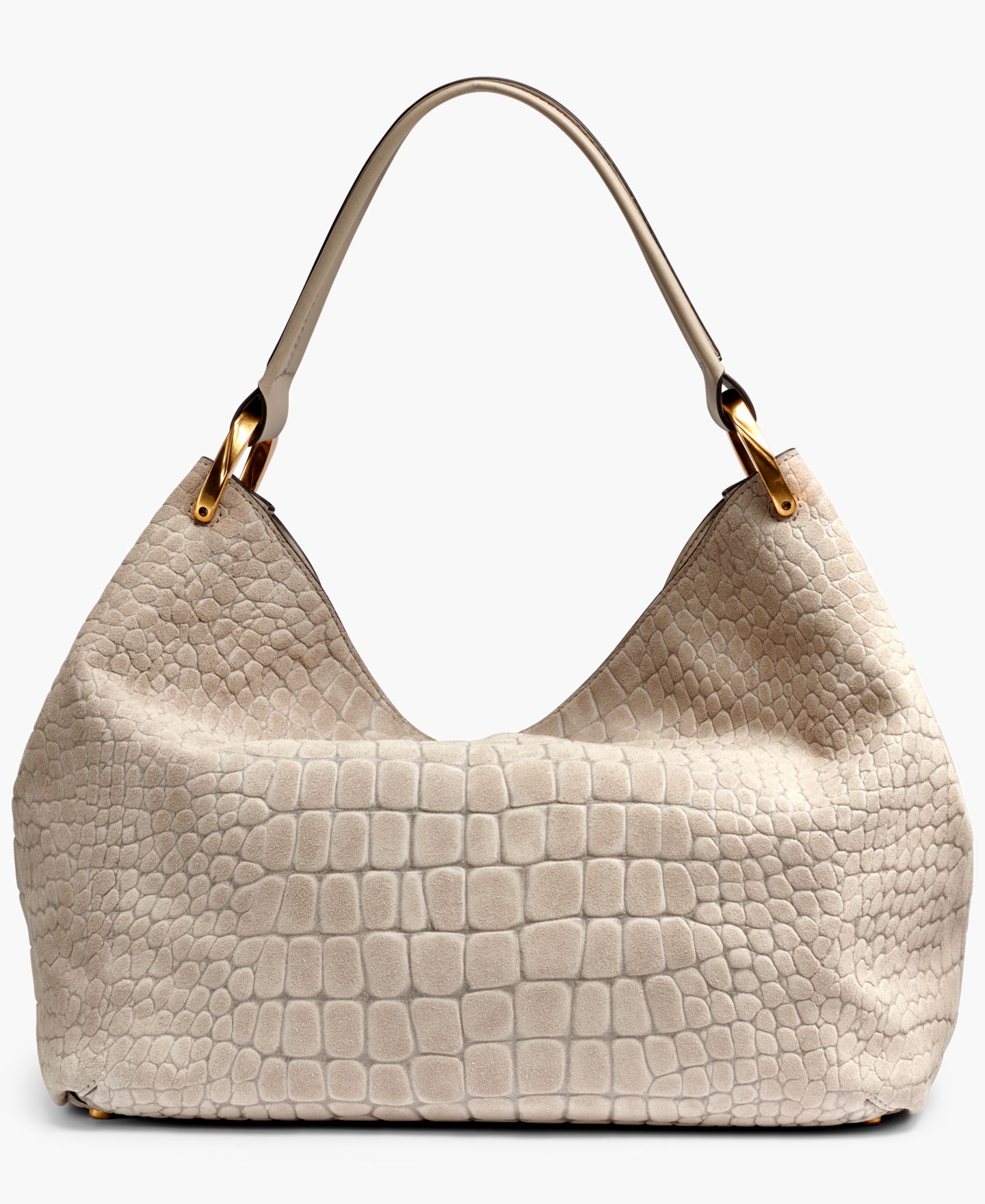 Женская сумка Donna Karan New York Glenwood Suede Croco Shoulder with Tassel Detail, цвет: Moth — фото 2