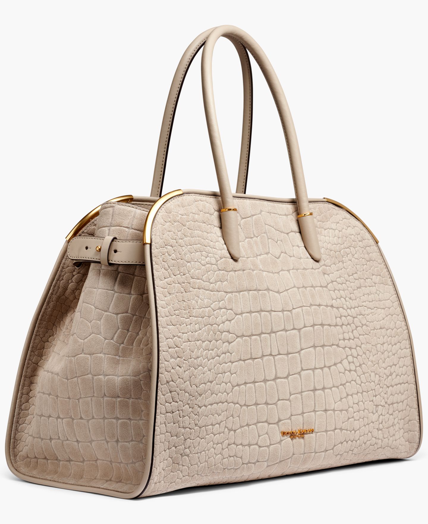 Женская сумка Donna Karan New York Satin Suede Croco Tote, цвет: Moth — фото 3