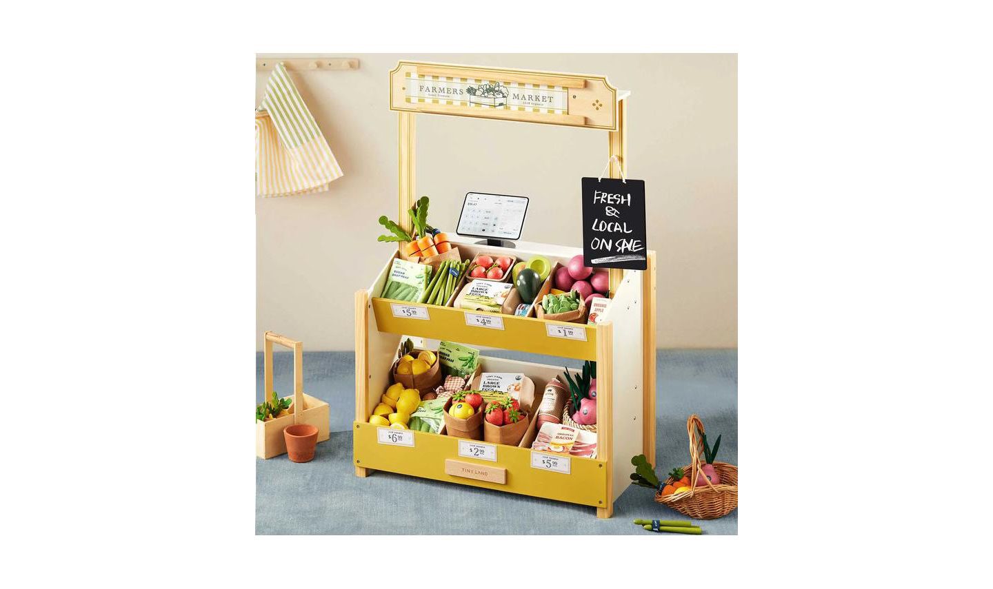 Детский игровой набор Tiny Land Grocery Store Wooden 6-Piece Playset, Ages 3+ — фото 9