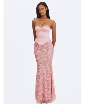 Women's Uliya Rosy Strapless Mermaid Peplum Maxi Dress