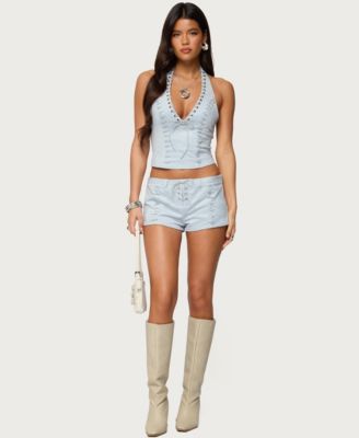 Women's Sloane Faux Suede Halter Top