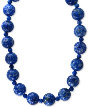 image of Effy Lapis Lazuli (4 & 12mm) Beaded Collar Necklace in 14k Gold