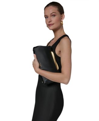 Poplin Satin Medium Clutch Shoulder Bag