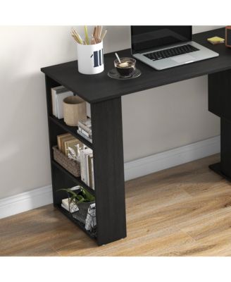 360° Rotating Combo Writing Table Office Hollow Core Hobby Desk w/ Storage Shelf