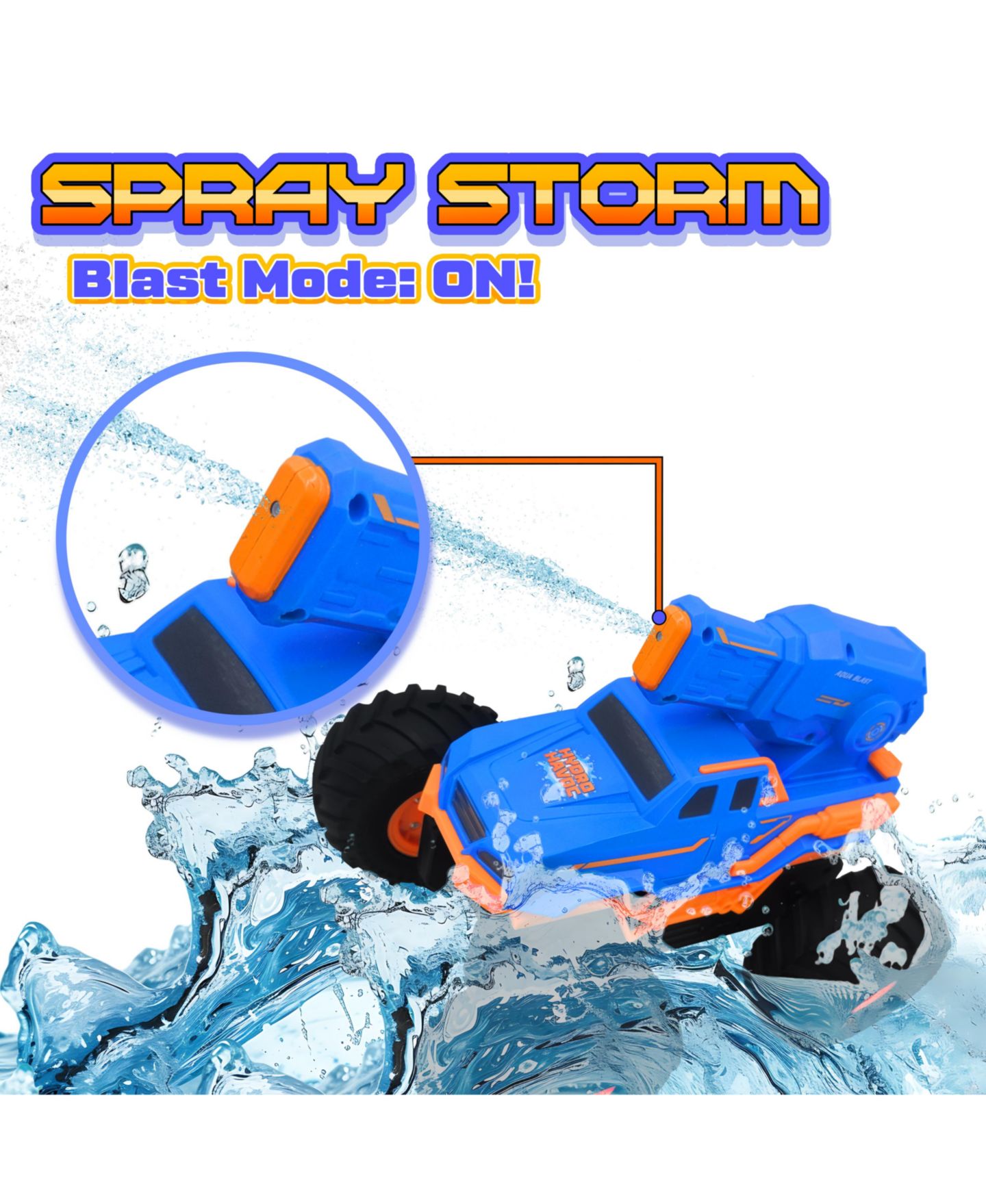 Детская игрушка USA Toyz Hydro Havoc Amphibious Water Cannon Remote Control Monster Truck — фото 5
