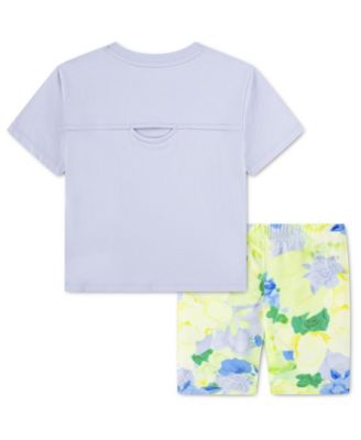 Girls' 4-6X Move with Nature Crewneck T-Shirt and Bike Shorts, 2-Piece Set