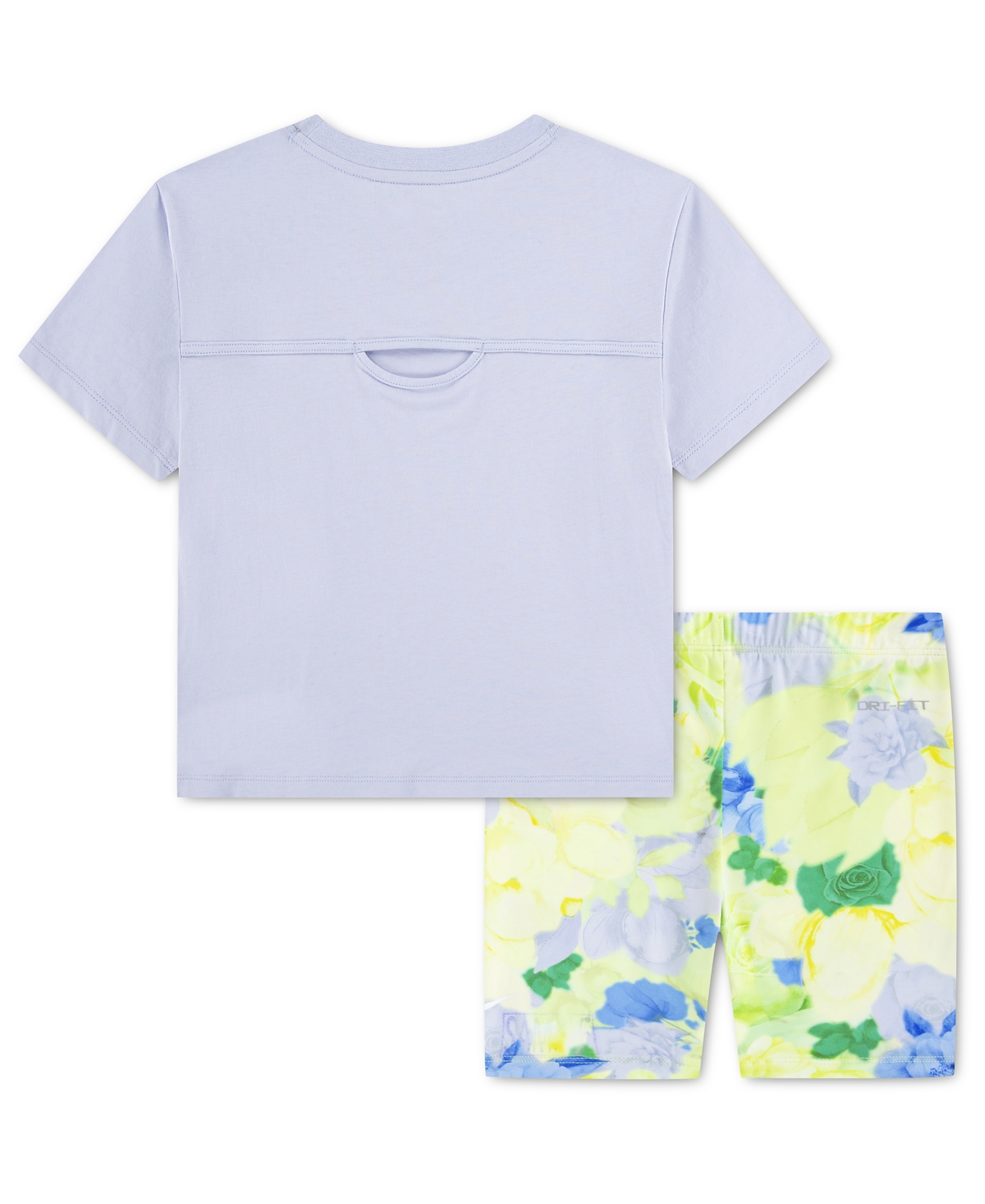 Nike Girls' 4-6X Move with Nature Crewneck T-Shirt and Bike Shorts, 2-Piece Set