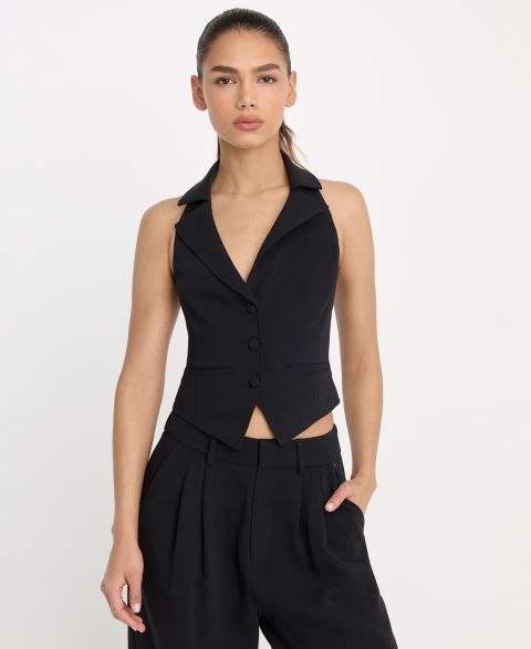 Женский жилет Good American Halter Neck, Regular & Plus Size, цвет: Чёрный