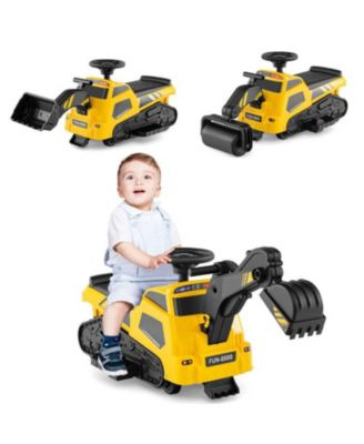 Electric 3-in-1 Ride On Tractor Excavator for Kids with Music