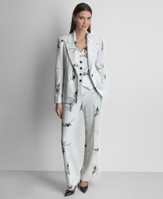 Women's Pinstripe Single-Button Blazer