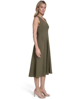Women's V-Neck Sleeveless Midi Dress