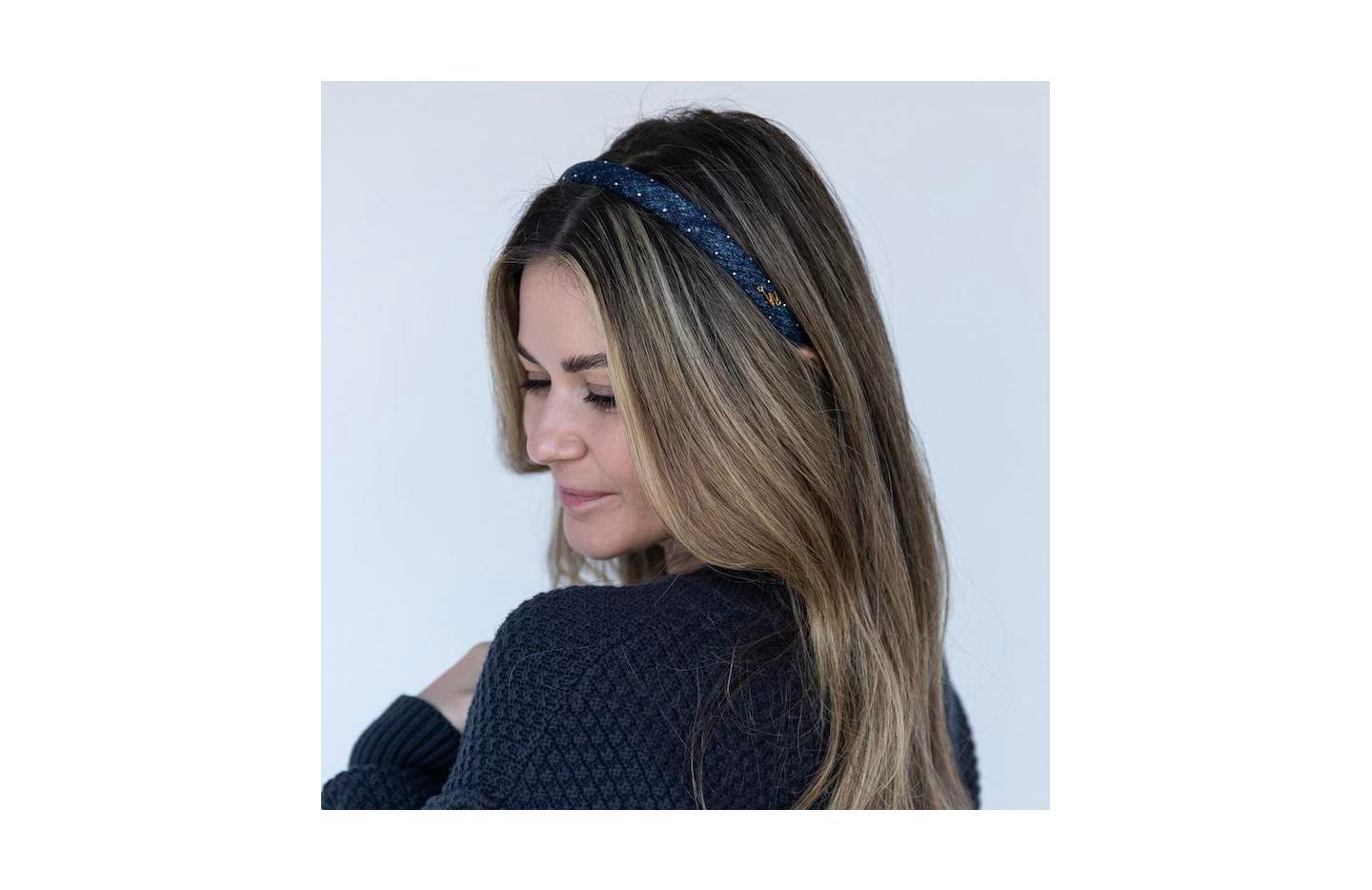 Женские аксессуары для волос Headbands of Hope Classic Thin Padded Headband - Dark Wash Stars — фото 2