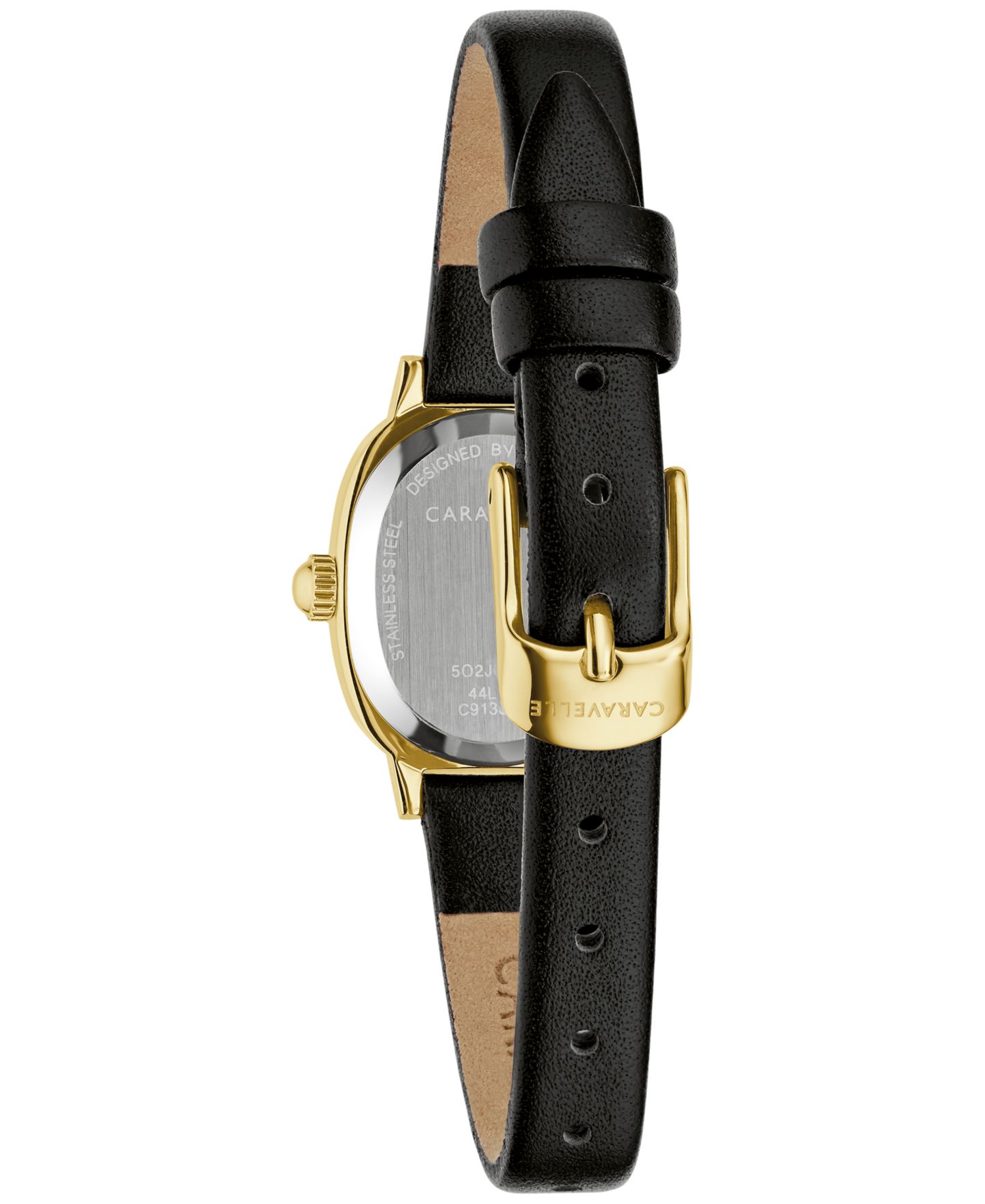 Женские часы Caravelle Classic Black Leather Strap Watch, 18.5mm — фото 2