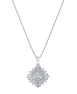 Diamond Pendant Necklace (1 ct. t.w.) in 14k White Gold