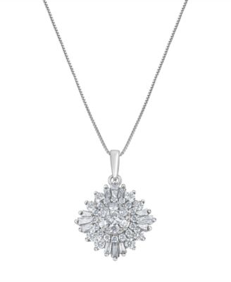 Diamond Pendant Necklace (1 ct. t.w.) in 14k White Gold