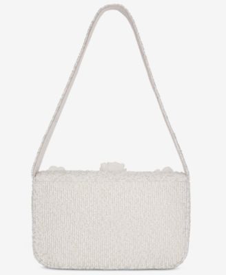 Beaded 3D Flower Shoulder Bag